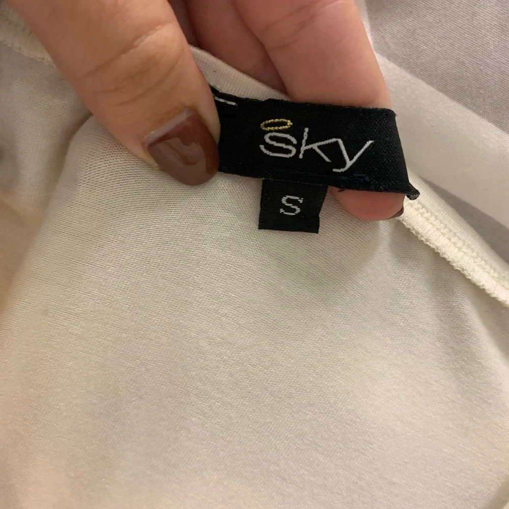 Sky Ivory Strapless Jeweled Bust Pleated Blouse - Picture 5 of 5